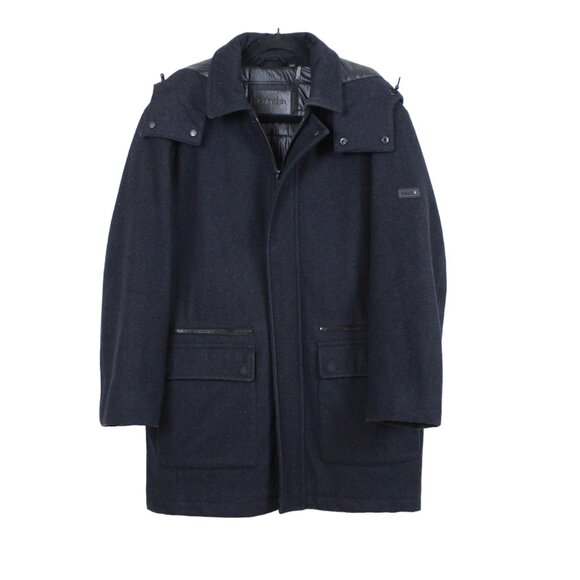 Calvin Klein Wool Blend Detachable Hood Coat - Picture 1 of 16